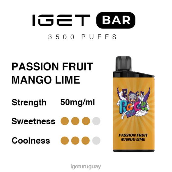 IGET Bar Discount barra 3500 inhalaciones 4J22T281 fruta de la pasión mango lima