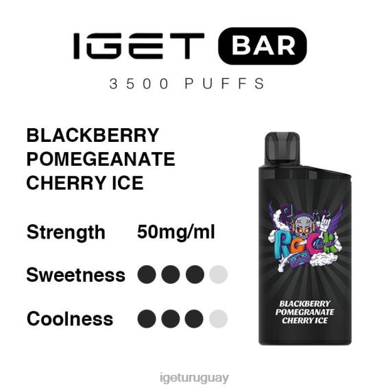 IGET Vape Online barra 3500 inhalaciones 4J22T285 mora granada cereza hielo