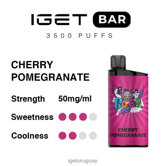 IGET Bar Discount barra 3500 inhalaciones 4J22T291 granada cereza