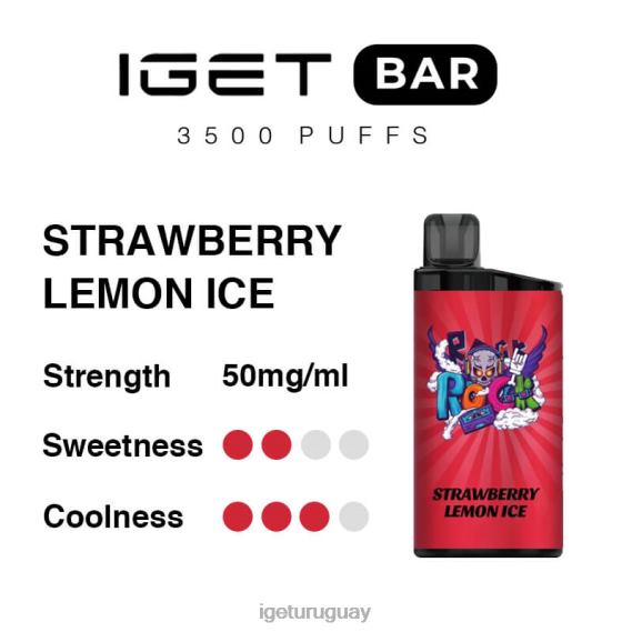 IGET Plus barra 3500 inhalaciones 4J22T293 hielo de fresa y limón